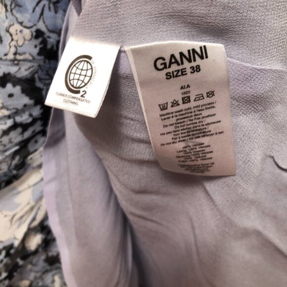 GANNI Elm Printed Georgette Mini Dress - Picture 5 of 6